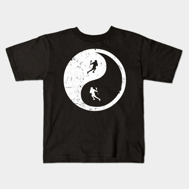 Lacrosse Ying Yang Kids T-Shirt by Jonny1223